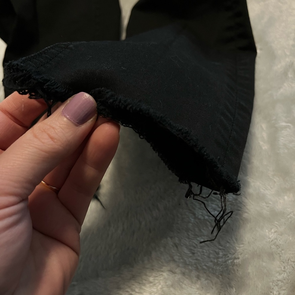 RAG & BONE frayed hem skinny jeans black size 24 like new - Picture 6 of 11